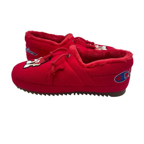 Amazon.com | Champion Mens University II Scarlet/Black 9 M  Champion M&Ms Slippers Red Faux Fur Comfort University Big Face Youth Kids 6